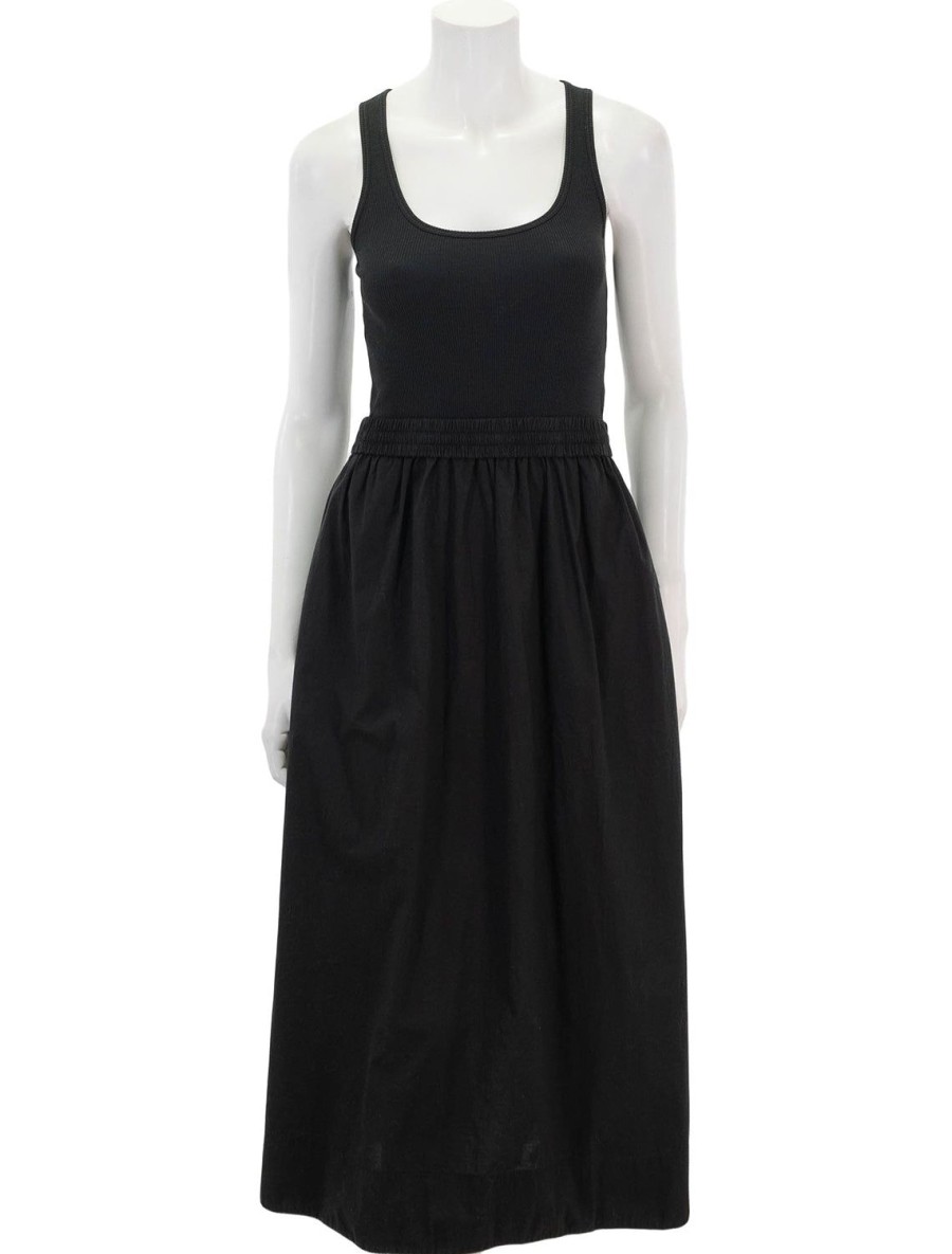 New Sadelle Combo Midi Dress In Jet Black Casual + Knit Dresses