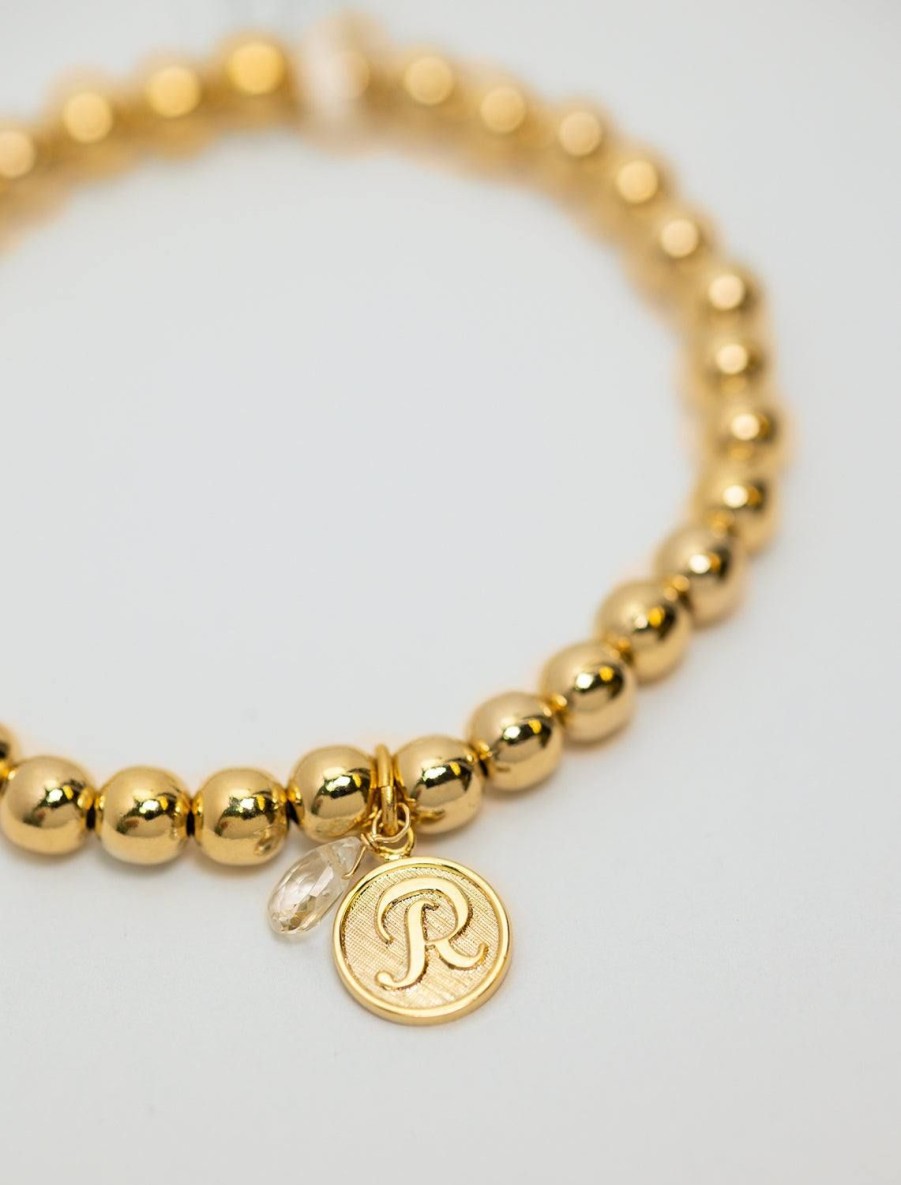 Online Beaded Monogram Bracelet | R Beaded + Wrap