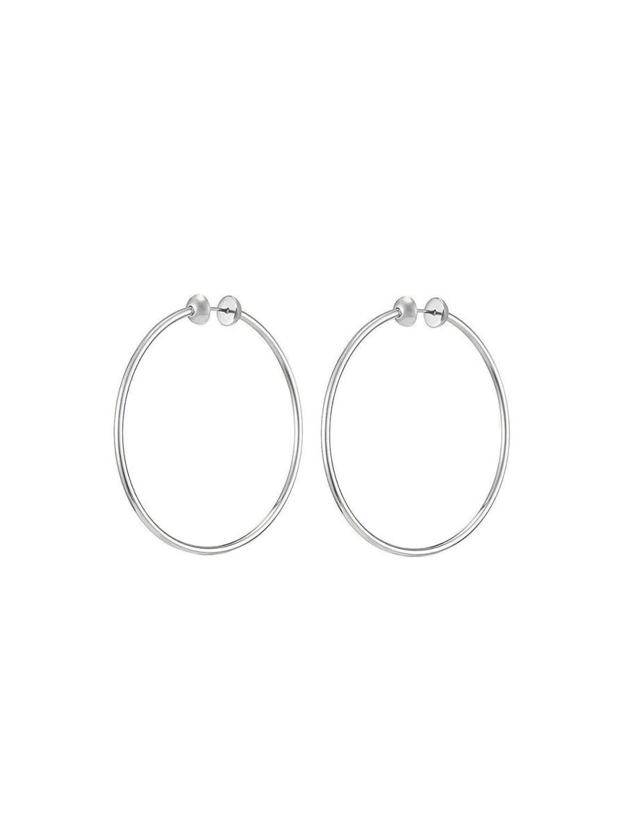 Hot New Icon Hoops In Silver Medium Hoops