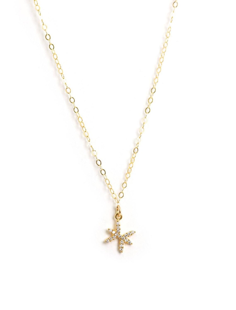 Wholesale Mini Pave Zodiac Necklace | Pisces Delicate