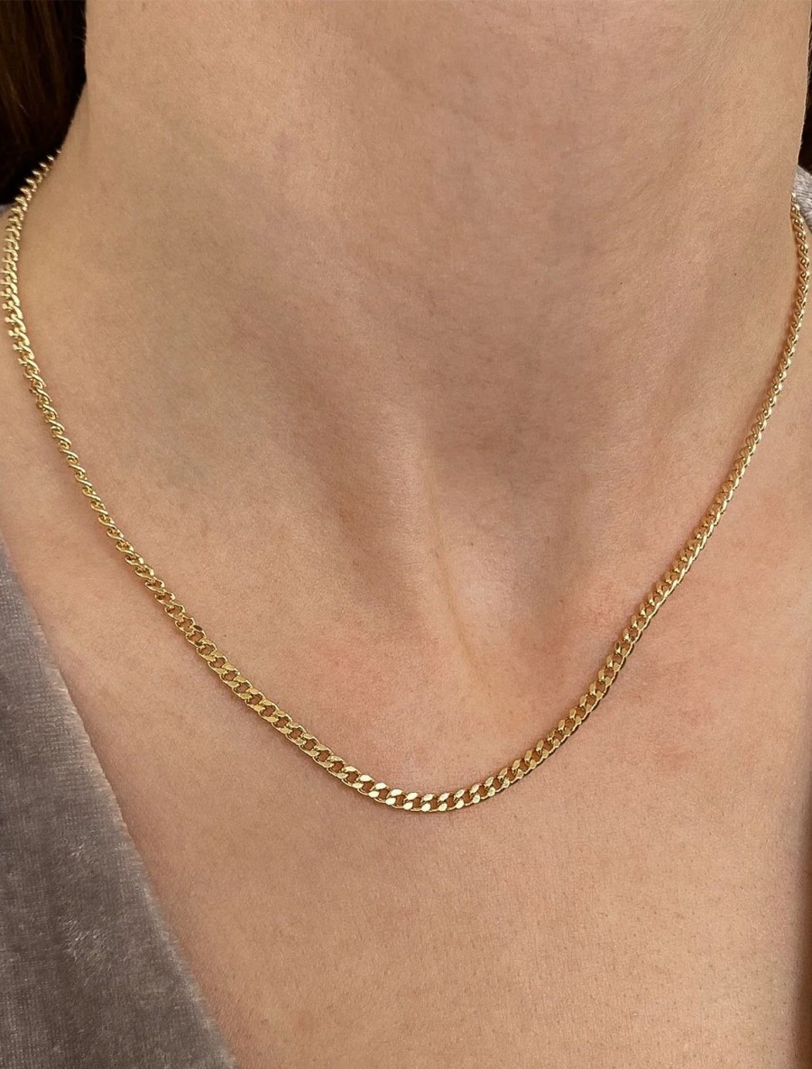 Online Mini Drew Curb Necklace In Gold Chain Necklaces