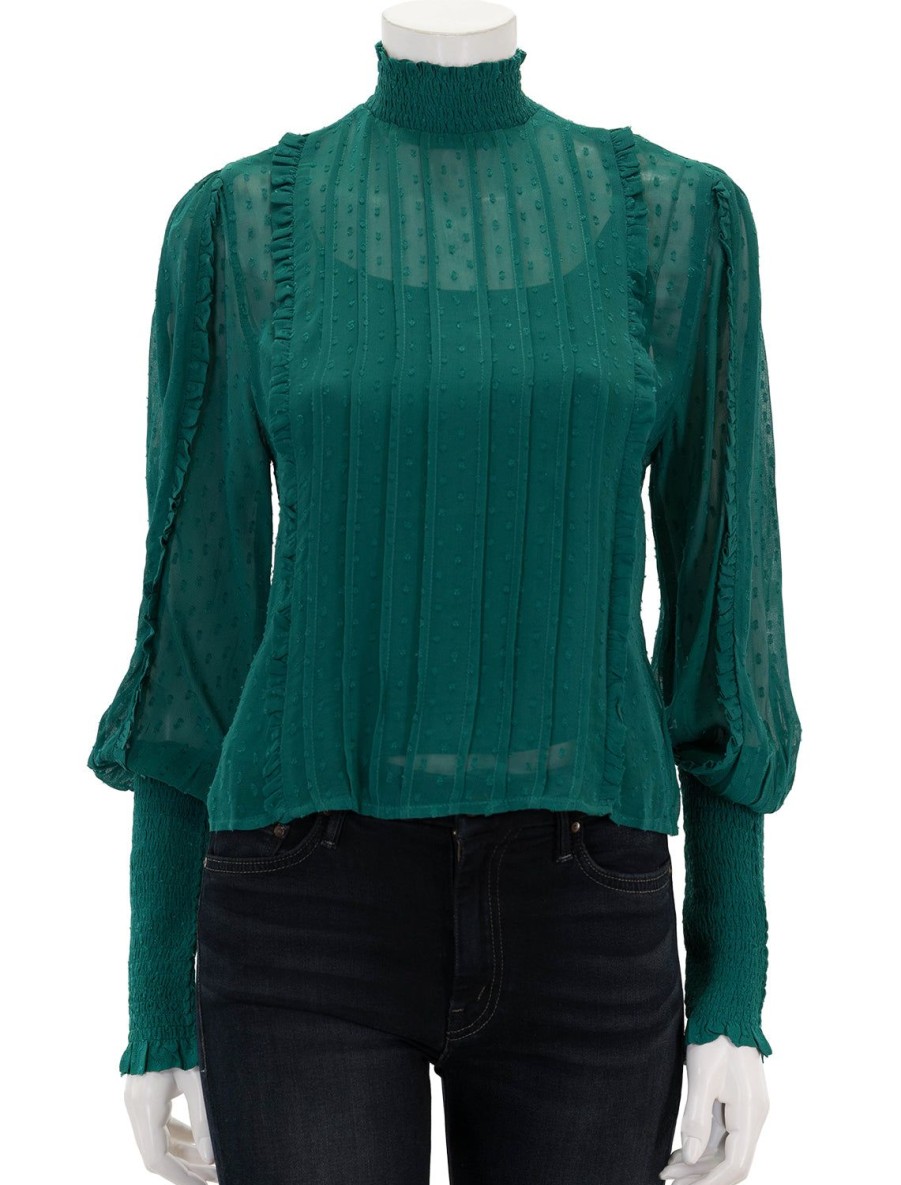 Clearance Emerald Ruffled Blouse Blouses