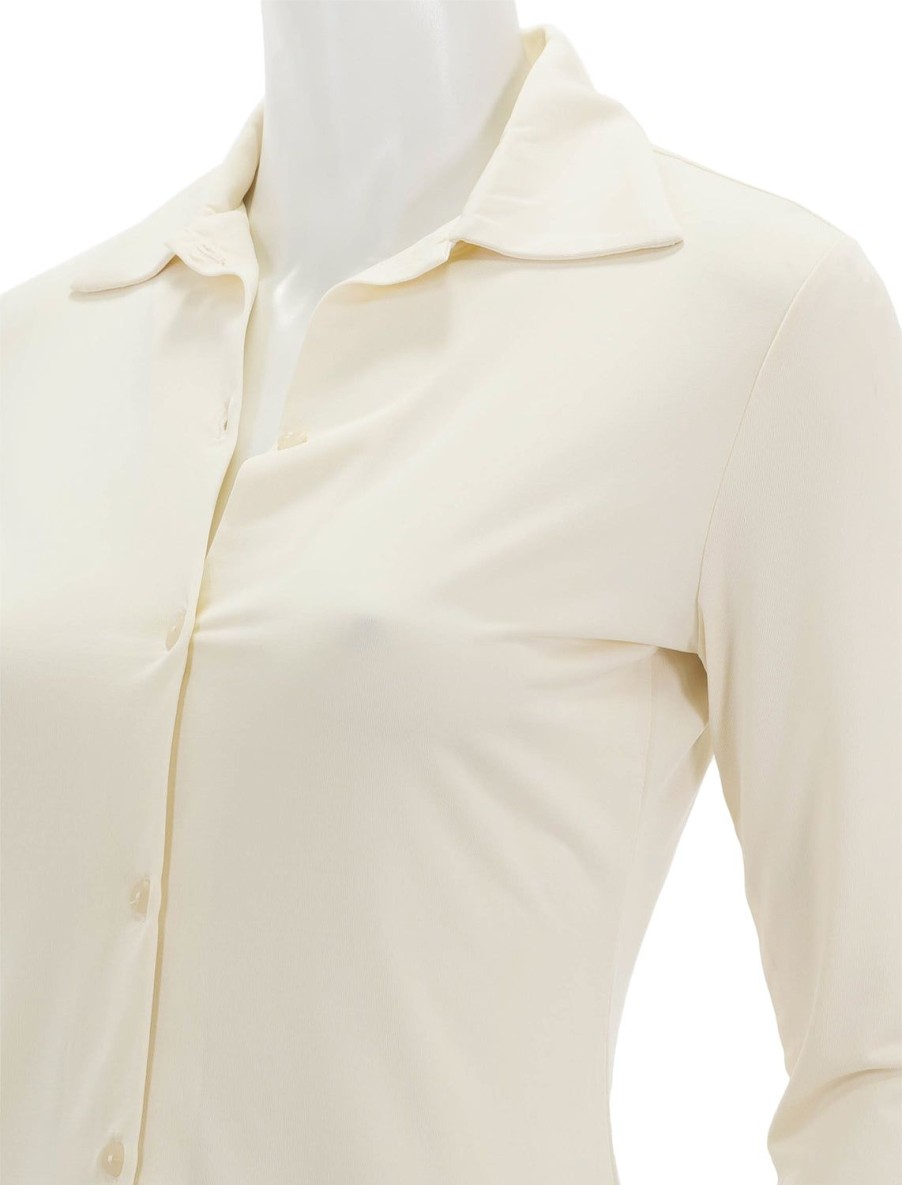 Best 3/4 Sleeve Button Up In Sun Stone Blouses