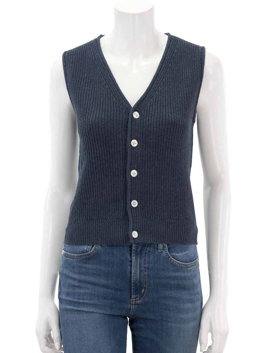 Online Eldridge Sweater Vest In Navy Pullover Sweaters