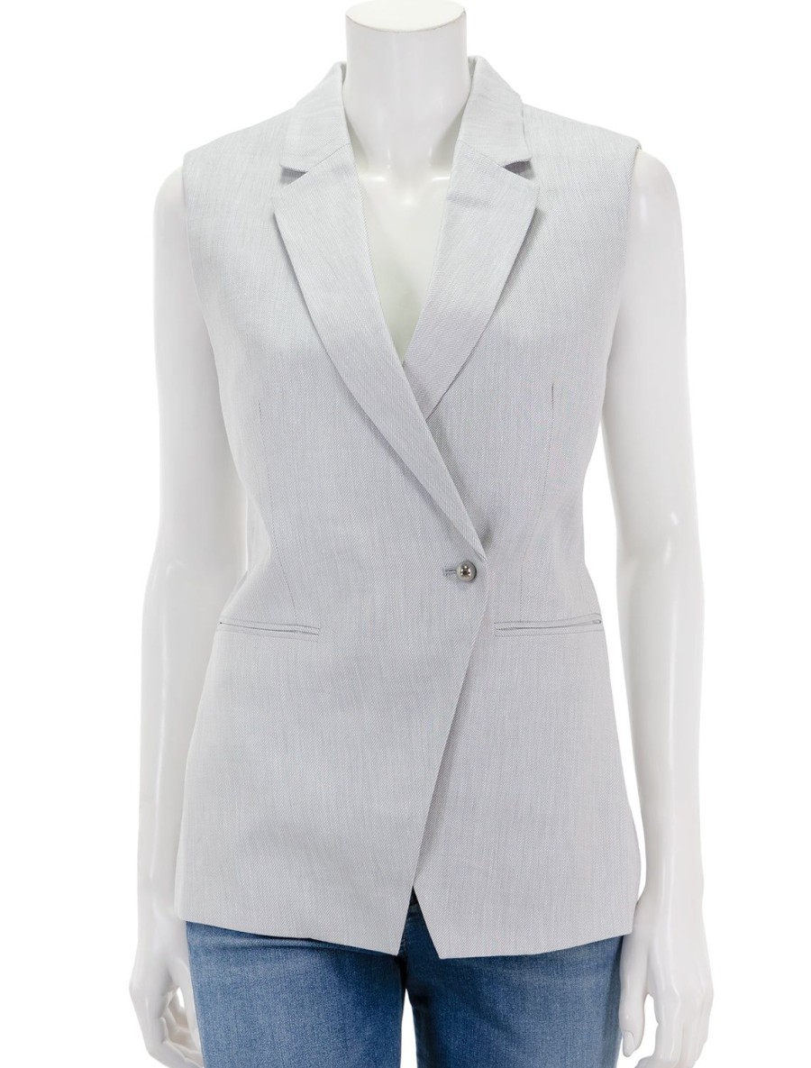 Wholesale Taylor Vest In Pale Grey Blouses