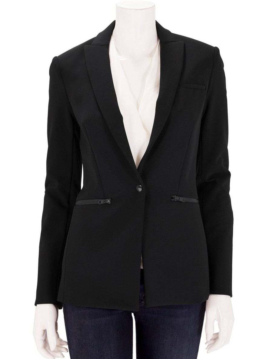 Wholesale Scuba Jacket In Black Blazers