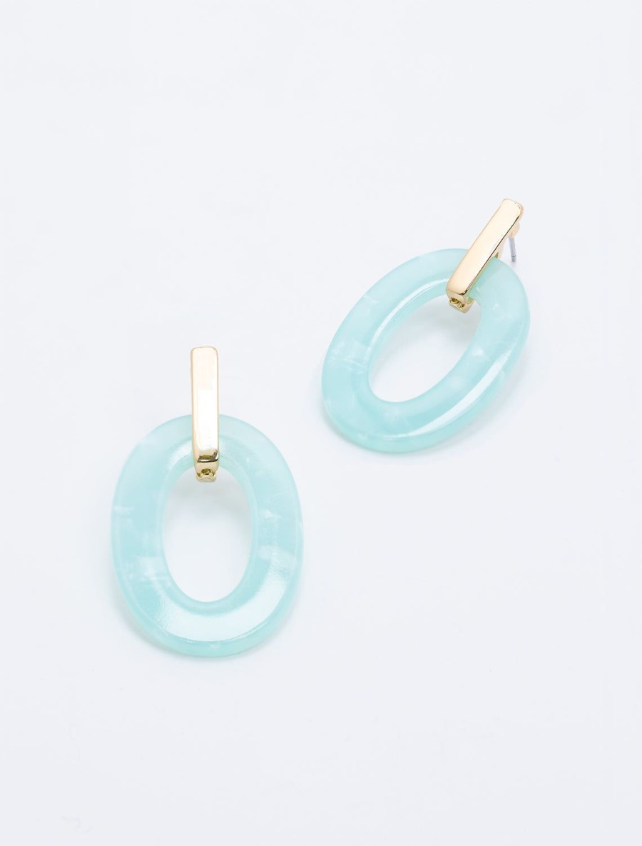 Wholesale Aqua Green Oval Link Hoops Hoops