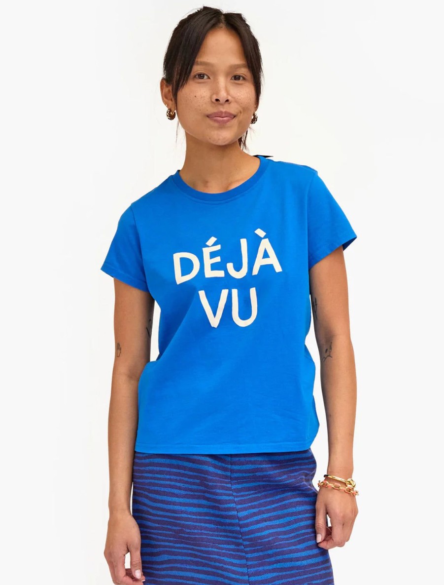 Wholesale Deja Vu Tee In Cobalt Lounge Tops + Sweatshirts