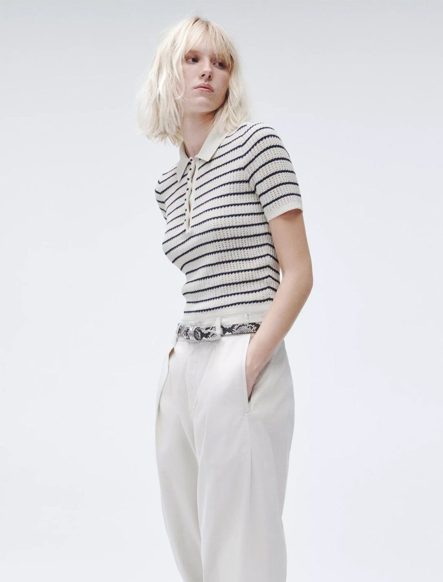 Online Viola Stripe Polo In Turtle Dove Multi Pullover Sweaters