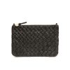 Best Flat Clutch With Tabs In Puffy Woven Black Shoulder Bags