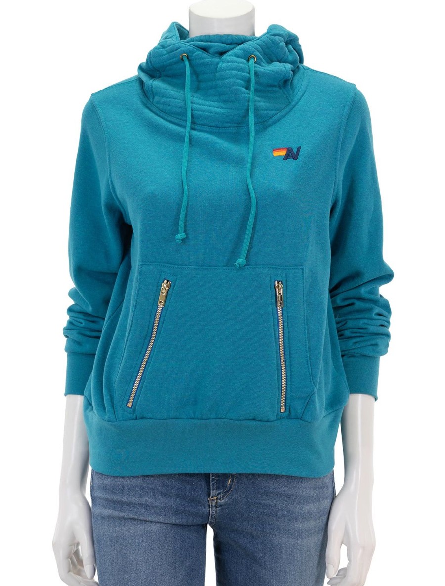 Online Ninja Hoodie In Teal Lounge Tops + Sweatshirts