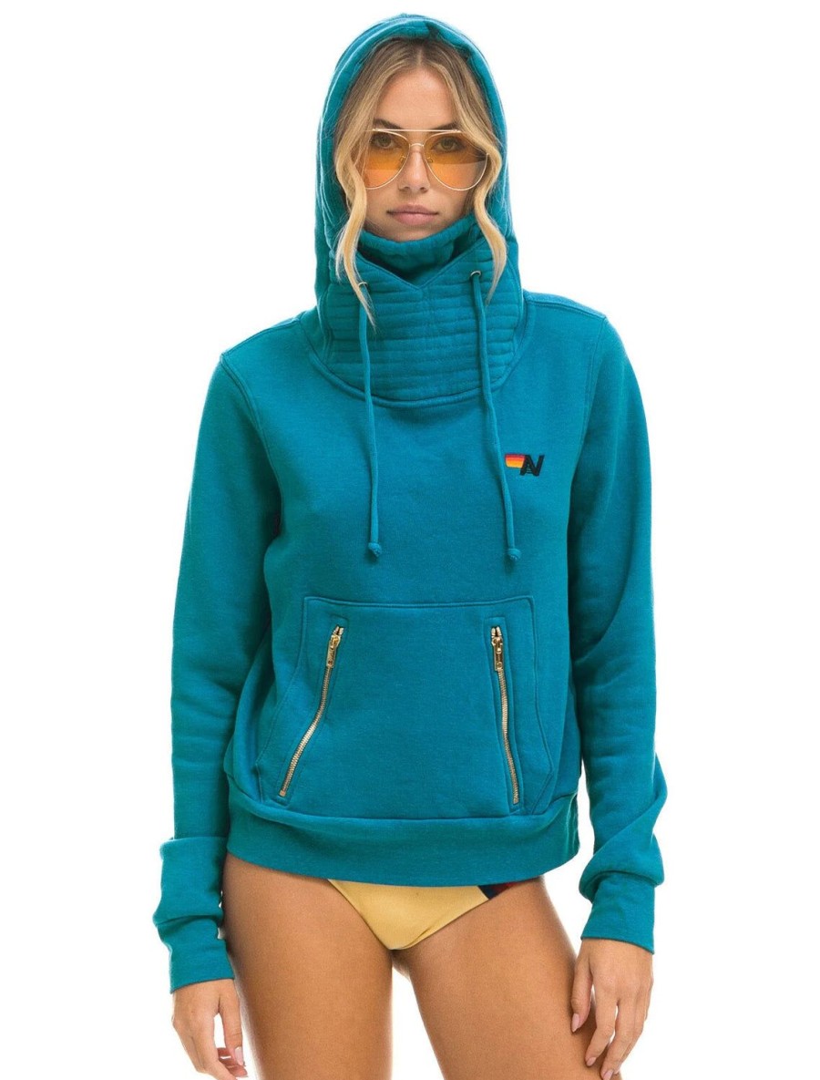 Online Ninja Hoodie In Teal Lounge Tops + Sweatshirts