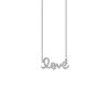 Hot Pave Small Love Script Necklace In White Gold Delicate