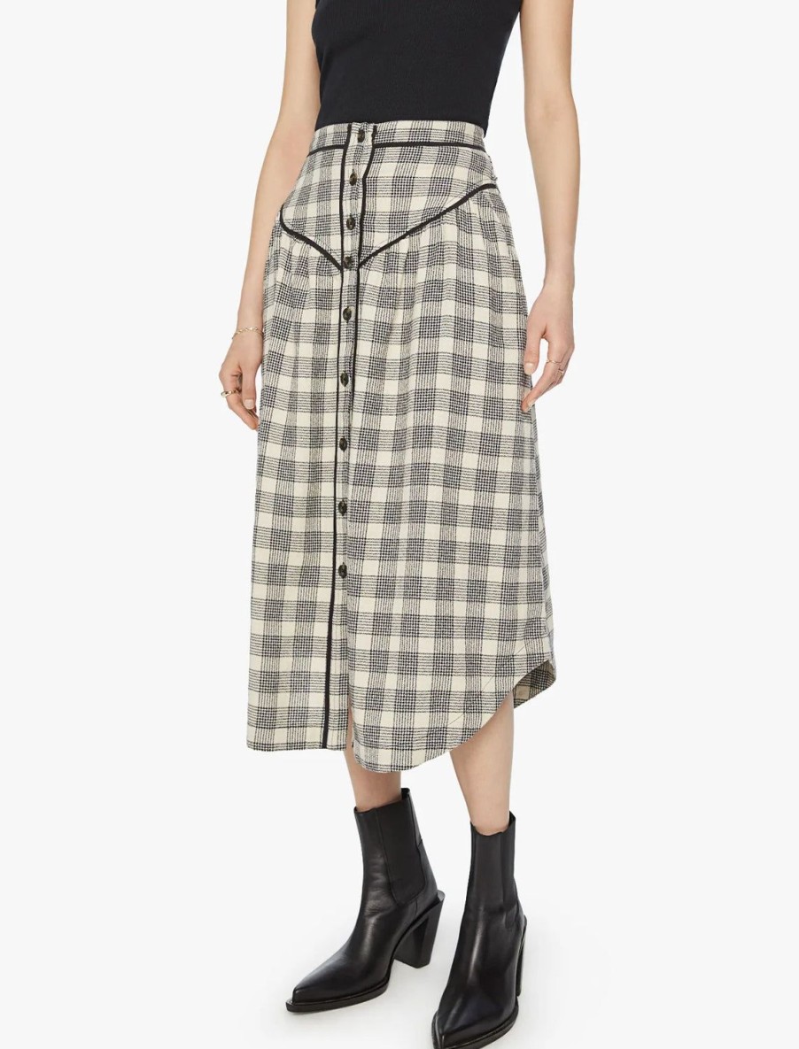 Best The Out Skirts In Black And Cream Plaid Skirts