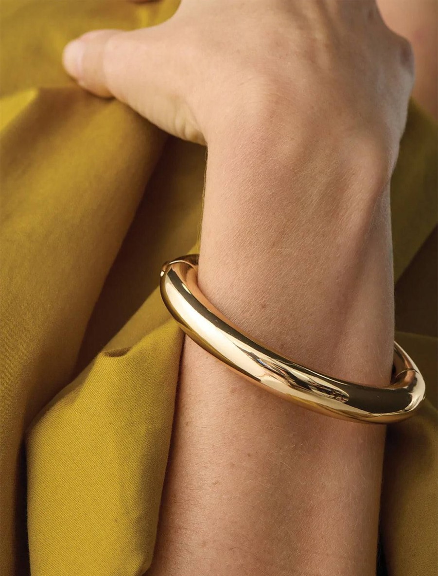 Online Gia Mega Bangle In Gold Statement