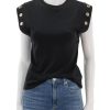 Hot Oran Muscle Tee With Grommets In Black Tanks