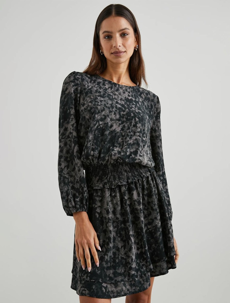 Hot Inez Dress In Charcoal Tortoise Printed Dresses