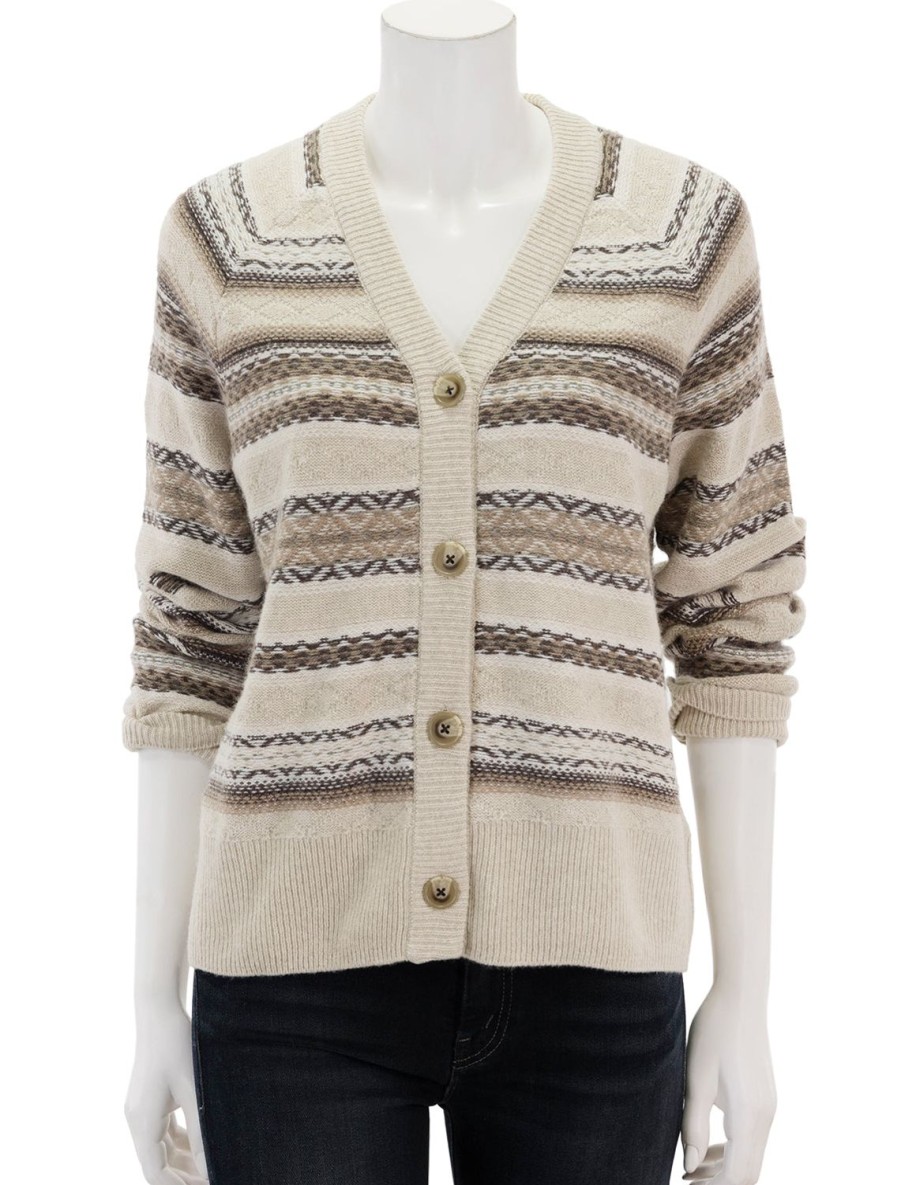 Best Highland Fair Isle Cardigan In Neutral Multi Cardigans