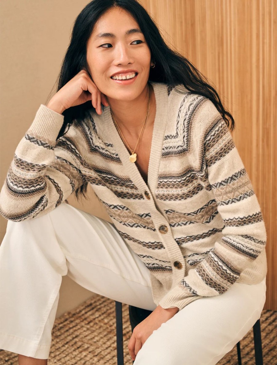 Best Highland Fair Isle Cardigan In Neutral Multi Cardigans