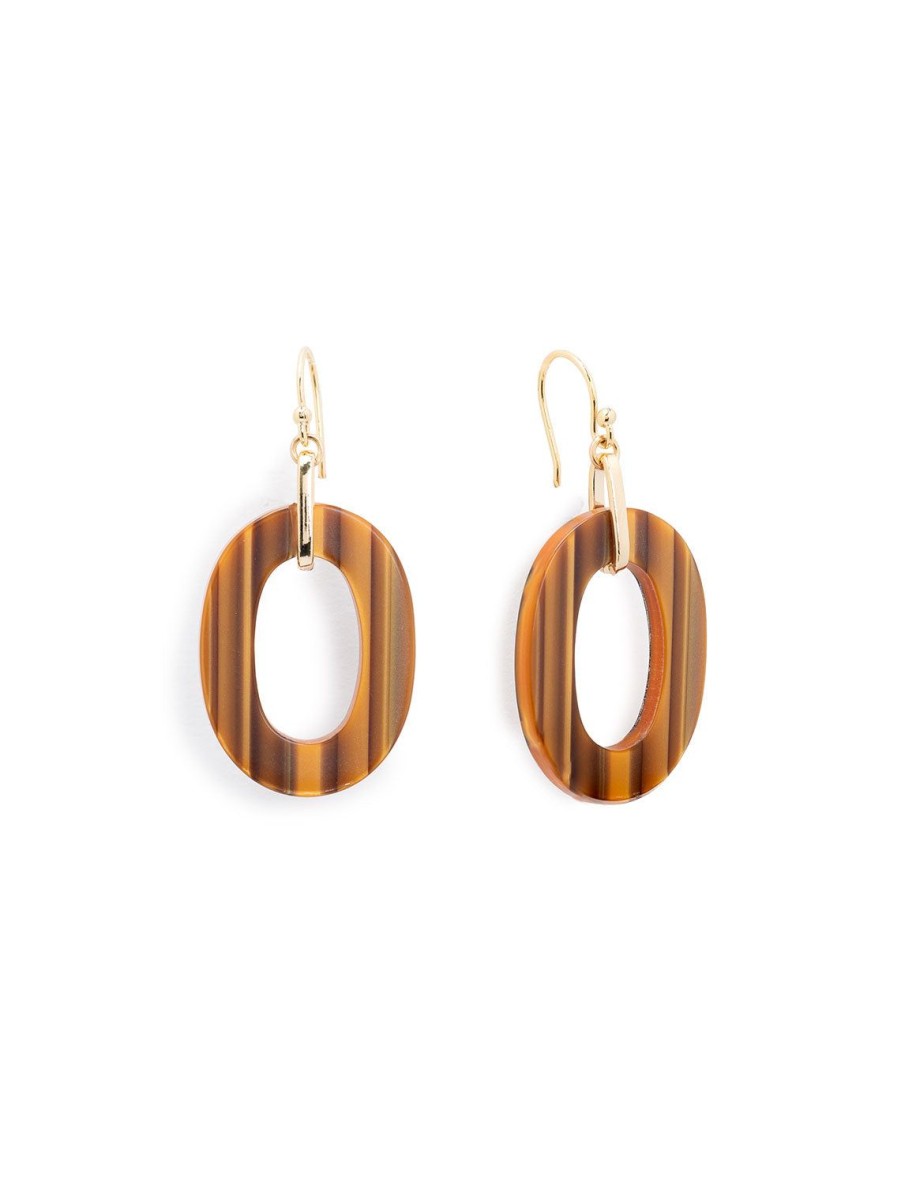 Online Oval Acacia Link Earrings Drops