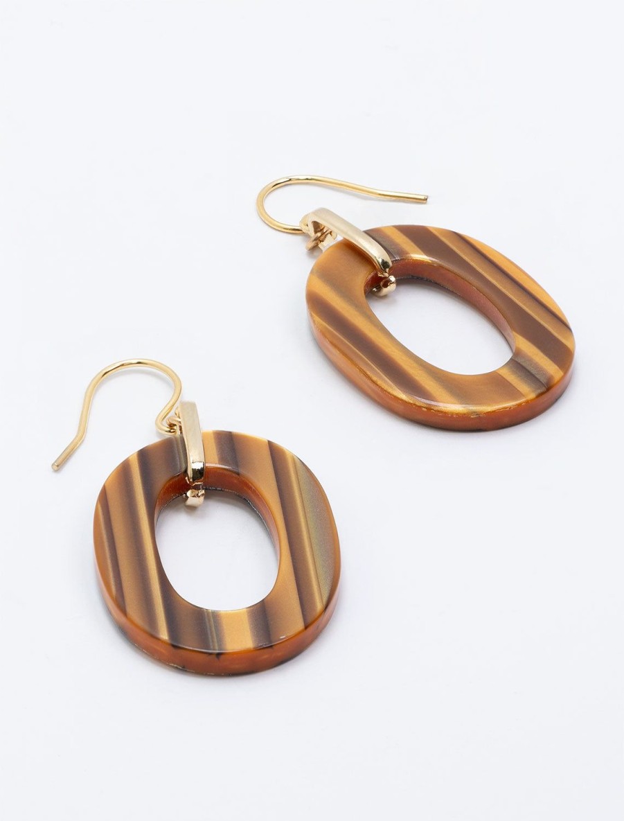 Online Oval Acacia Link Earrings Drops