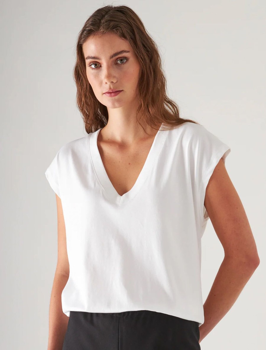 Clearance Iconic Vneck Dolman Tee In White Tees