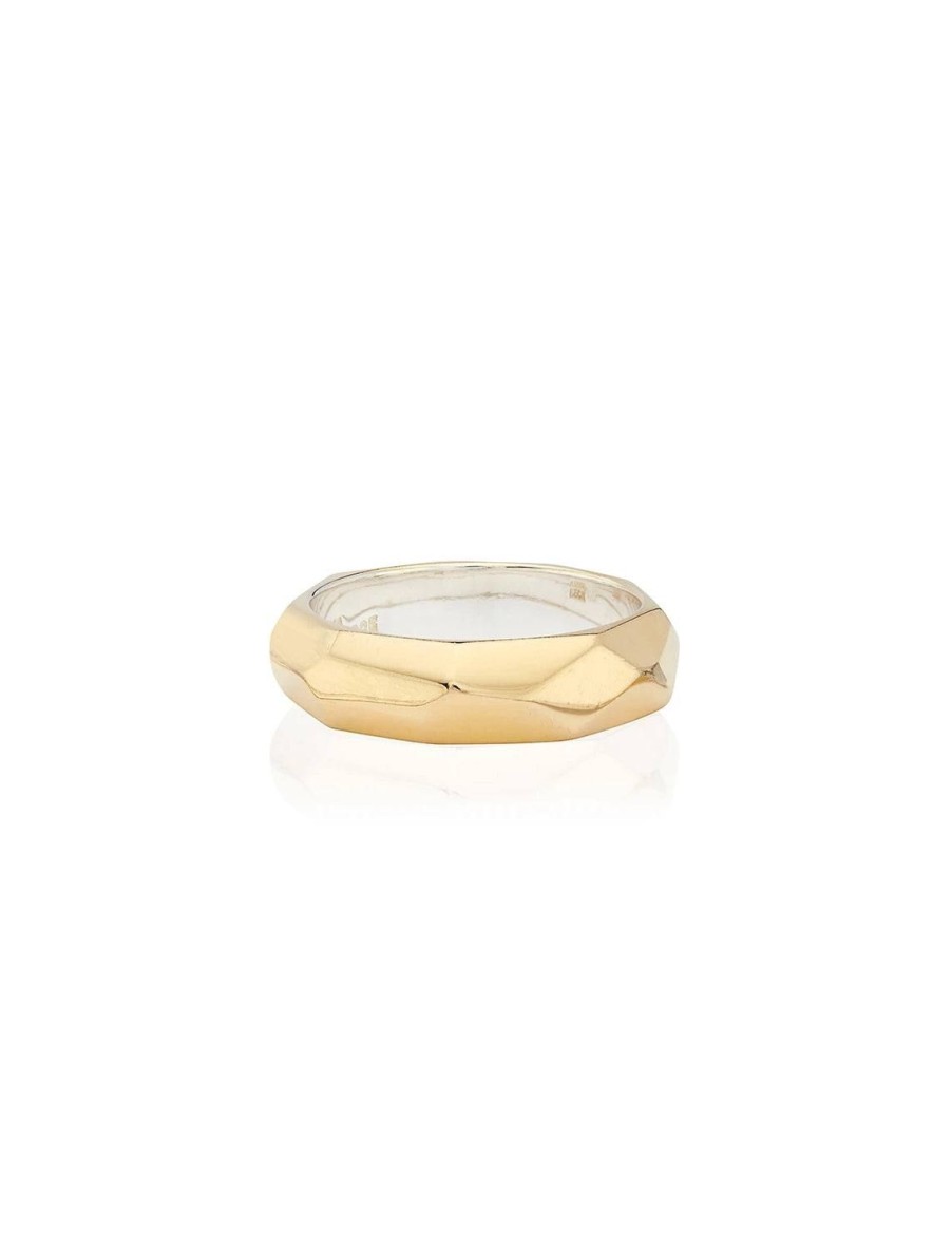 Hot Geo Hammered Band Ring In Gold Bands