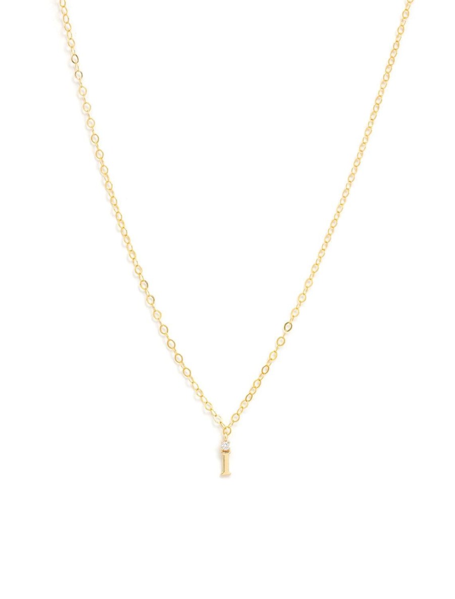 Hot Initial And Cz Necklace In Gold | I Delicate