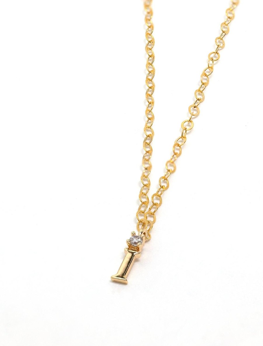 Hot Initial And Cz Necklace In Gold | I Delicate