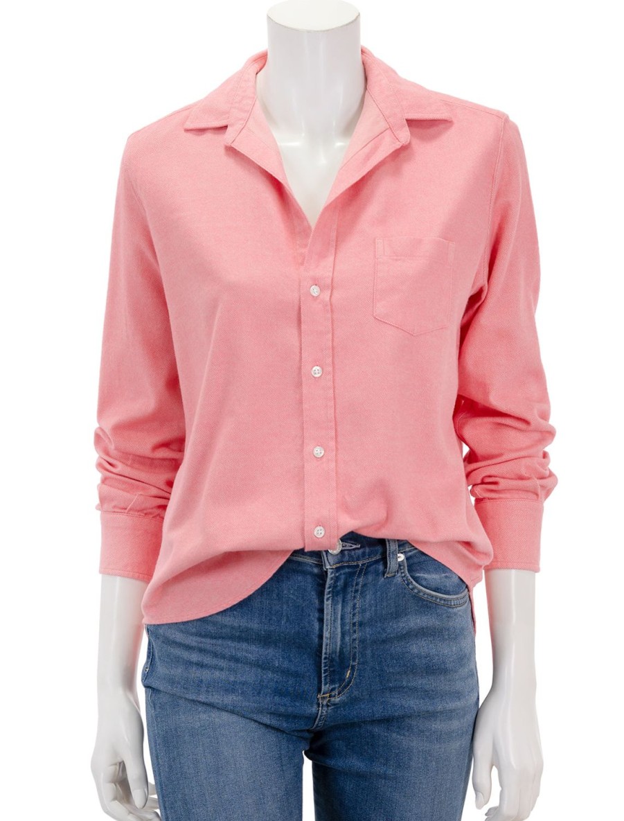 Clearance Eileen In Pink Herringbone Buttondowns + Shirts