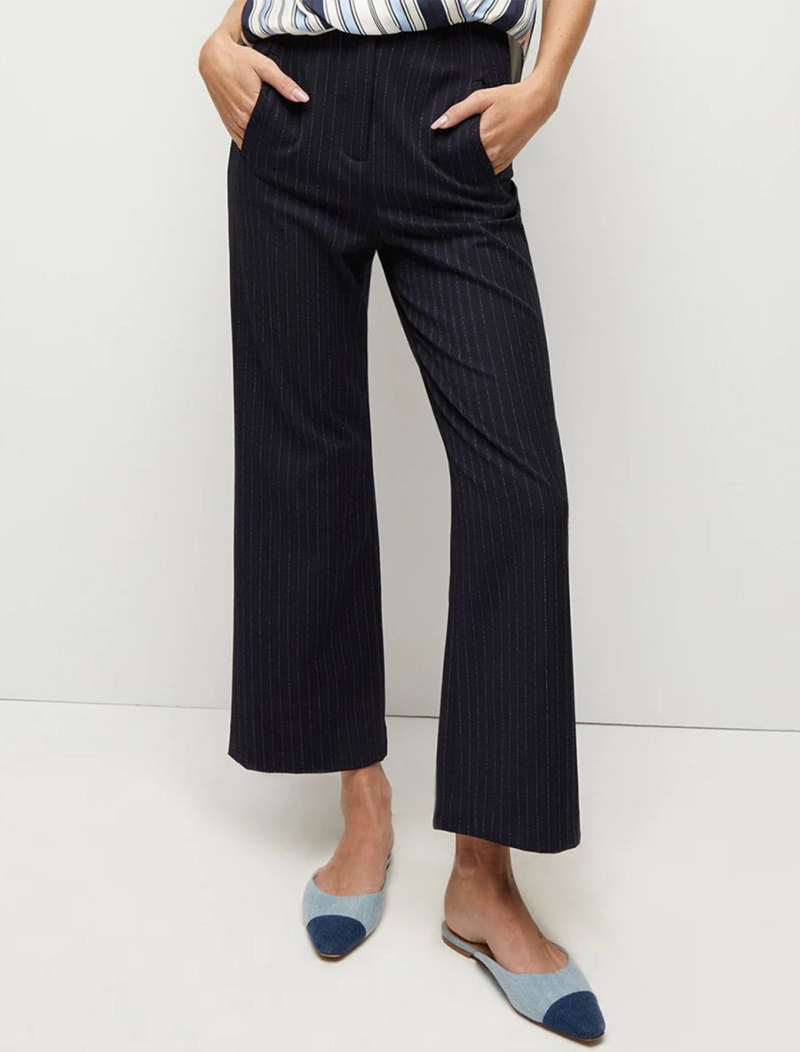 Clearance Dova Pant In Navy Pinstripe Pants