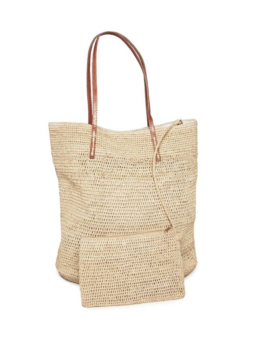 Clearance Lucia Tote In Natural Shoulder Bags