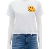 Best Smiley 2 Boyfriend Tee In White Lounge Tops + Sweatshirts