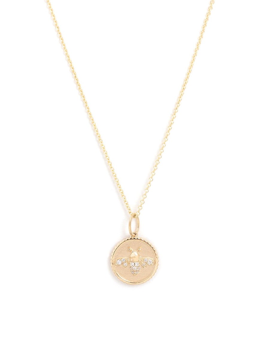 Clearance Tiny Bee Coin Necklace Delicate