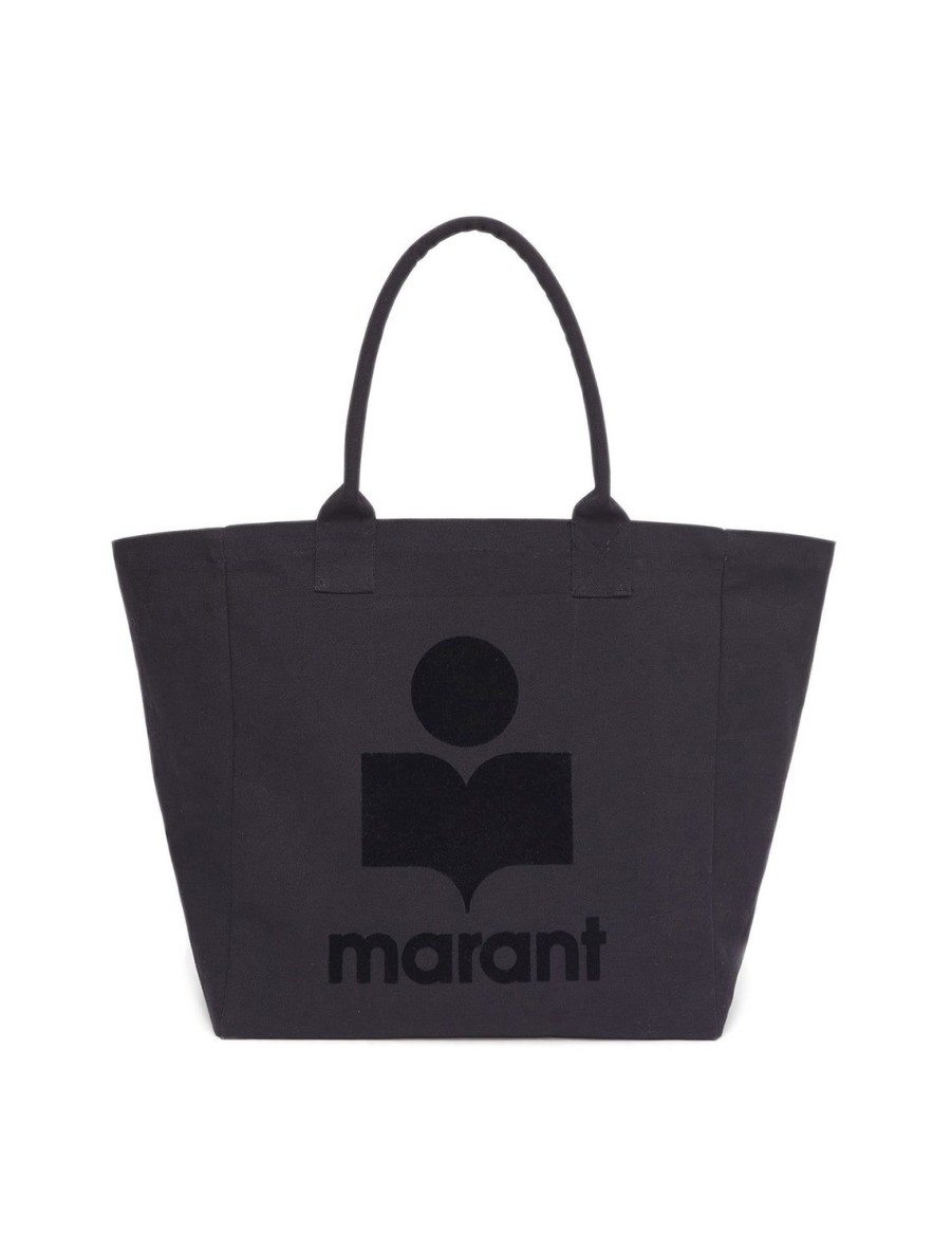 New Yenky Tote In Black With Flocked Logo Shoulder Bags