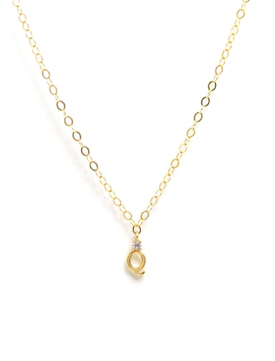 Clearance Initial And Cz Necklace In Gold | Q Delicate