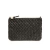 Clearance Flat Clutch With Tabs In Puffy Woven Black Event/Night-Out Bags