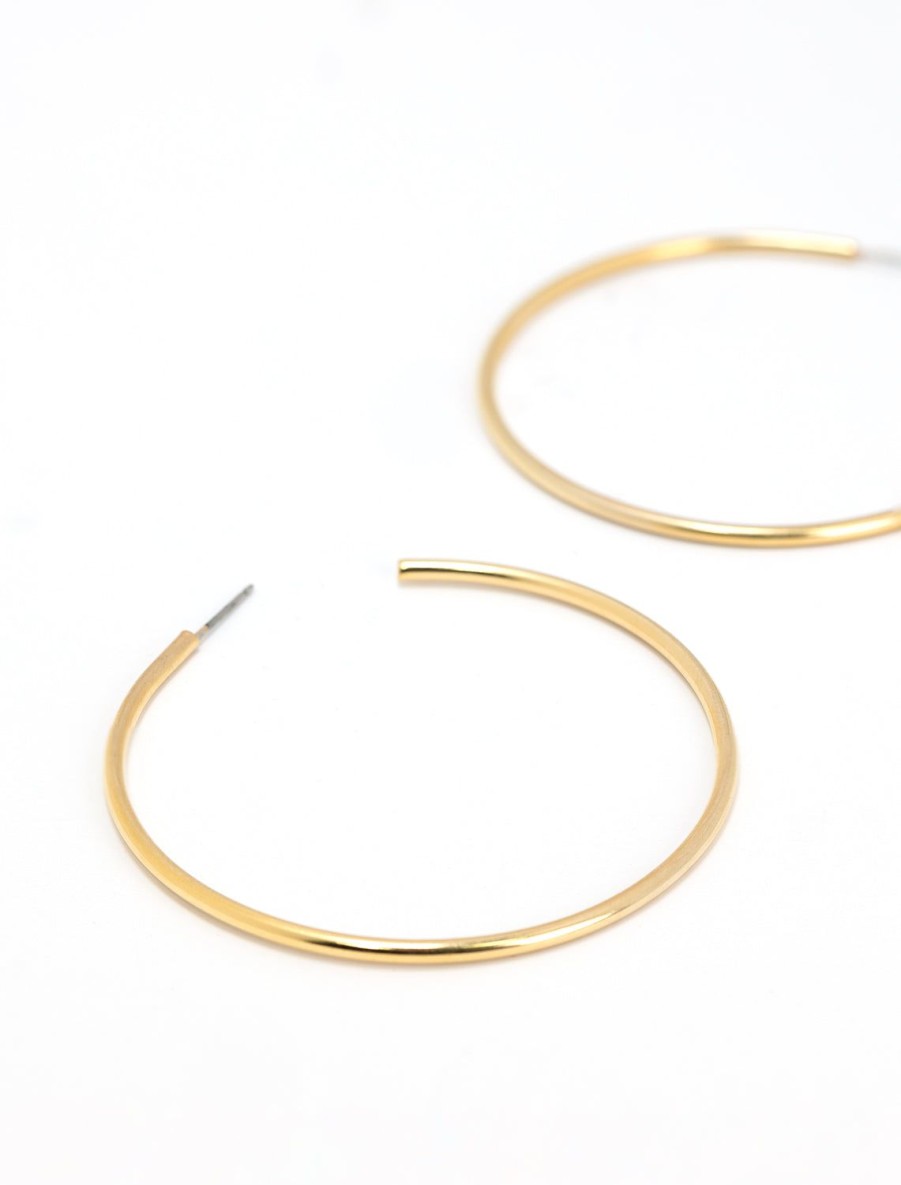 Clearance Matte Gold Thin Hoops Hoops