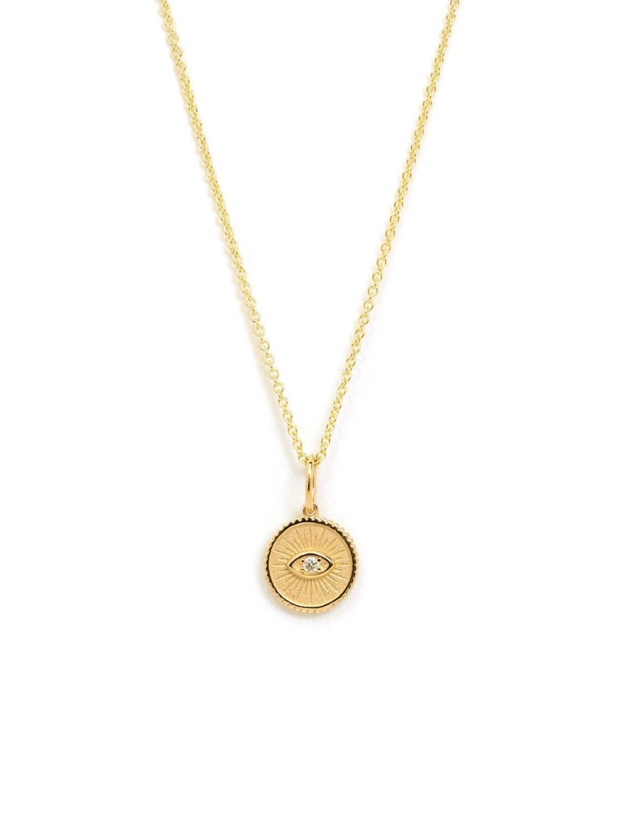 Best Small Marquis Eye Coin Necklace Delicate