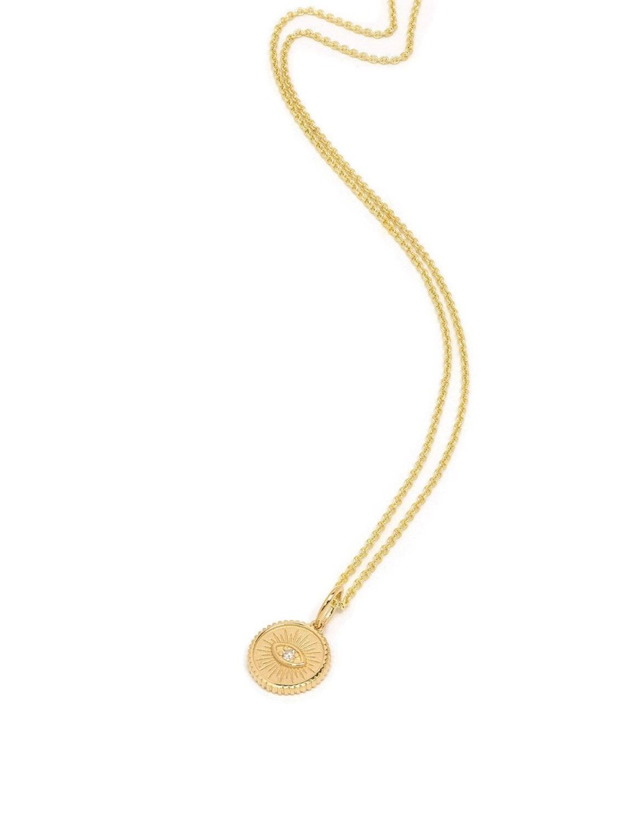 Best Small Marquis Eye Coin Necklace Delicate