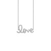 Online Medium Love Script Charm Necklace In White Gold Delicate