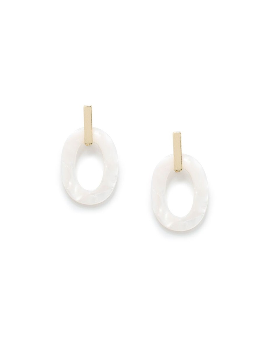 New Mother Of Pearl Oval Link Hoops Hoops