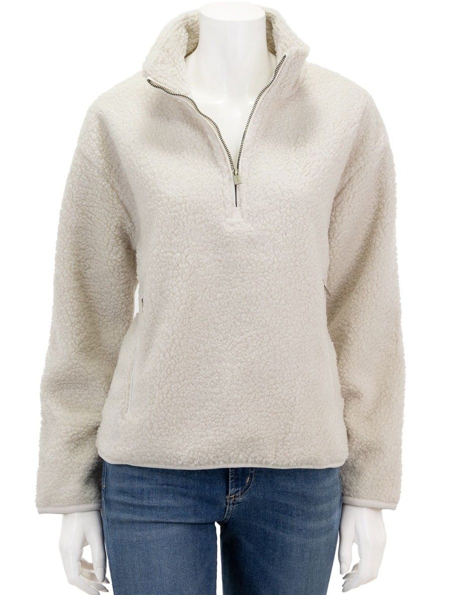 Wholesale Quarter Zip Sherpa In White Sand Jackets