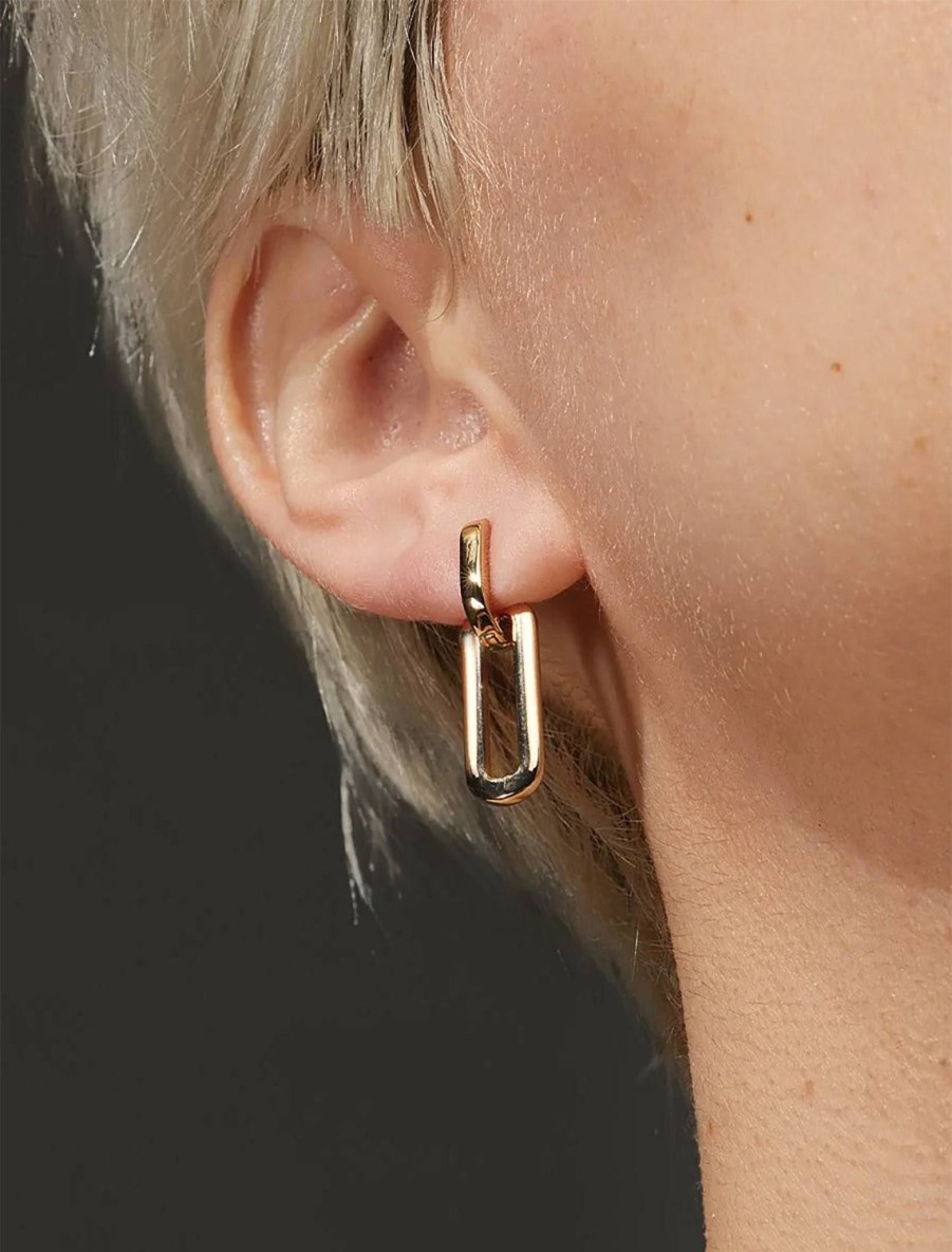 Online Teeni Detachable Link Earrings In Gold Hoops