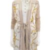 Hot Beverly Silk Panel Cardi In Crema Cardigans