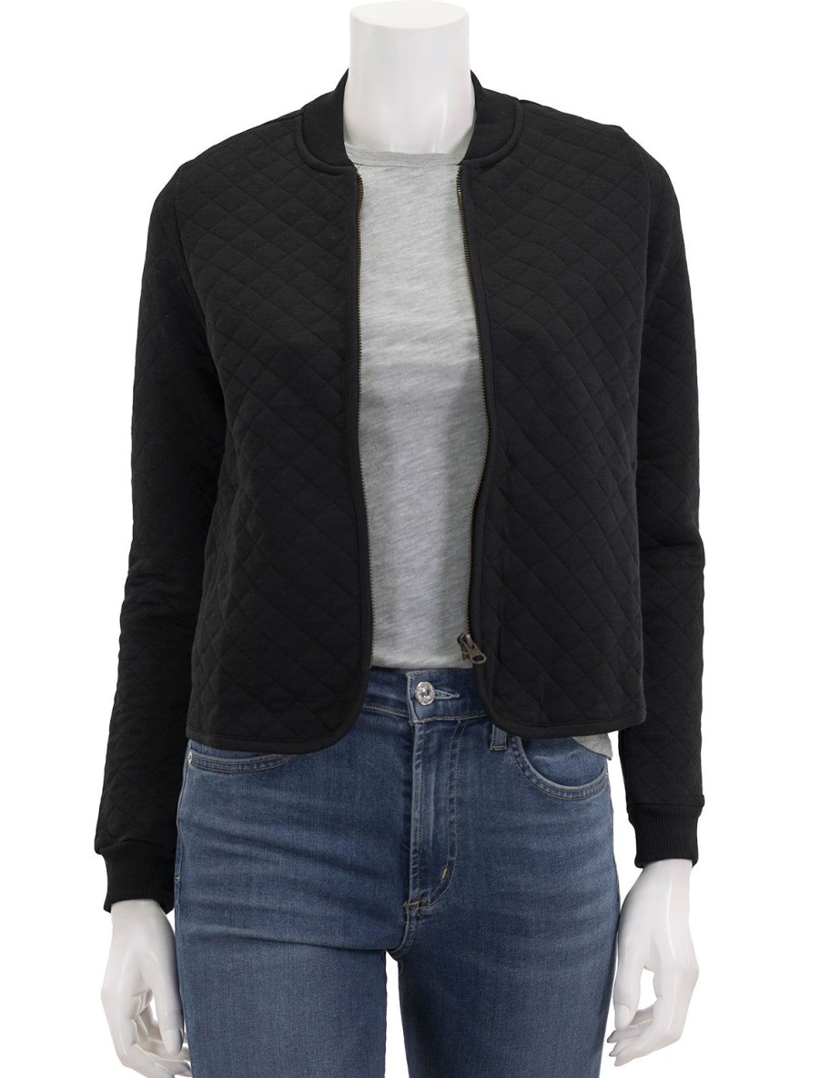 Clearance Corbet Quilted Bomber In Black Cardigans