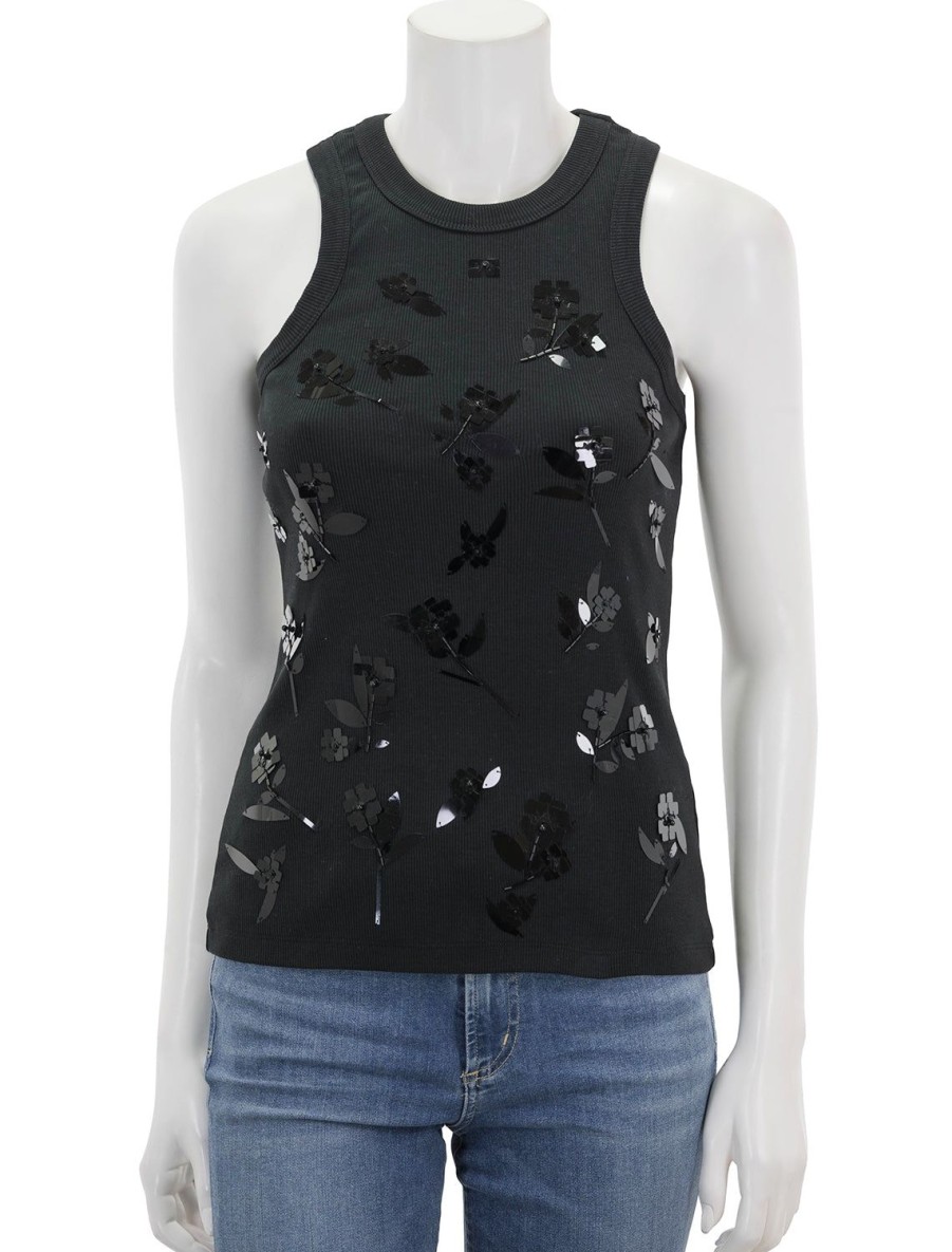 Online Rib Jersey Embellished Tank Tanks