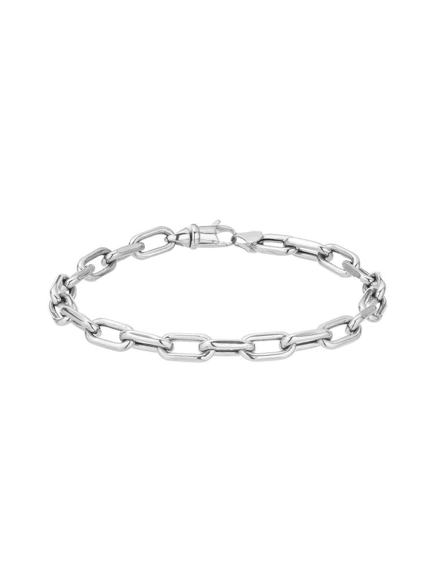 New 5.3Mm Wide Italian Chain Link Bracelet In Silver Statement