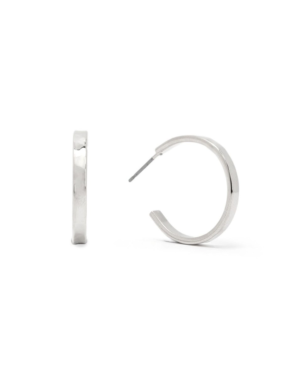 Hot 3/4 Inch Hammered Silver Hoops Hoops