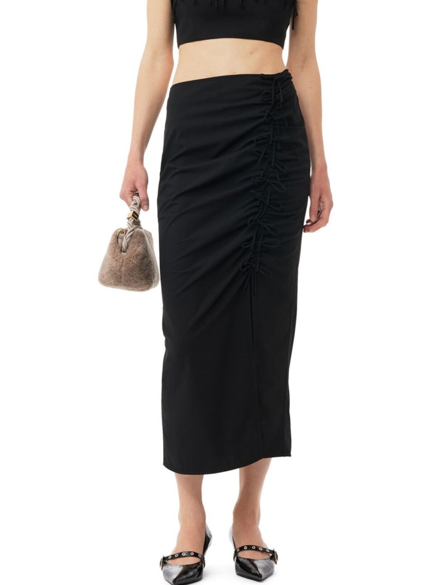 Online Drapey Melange Midi Skirt Skirts